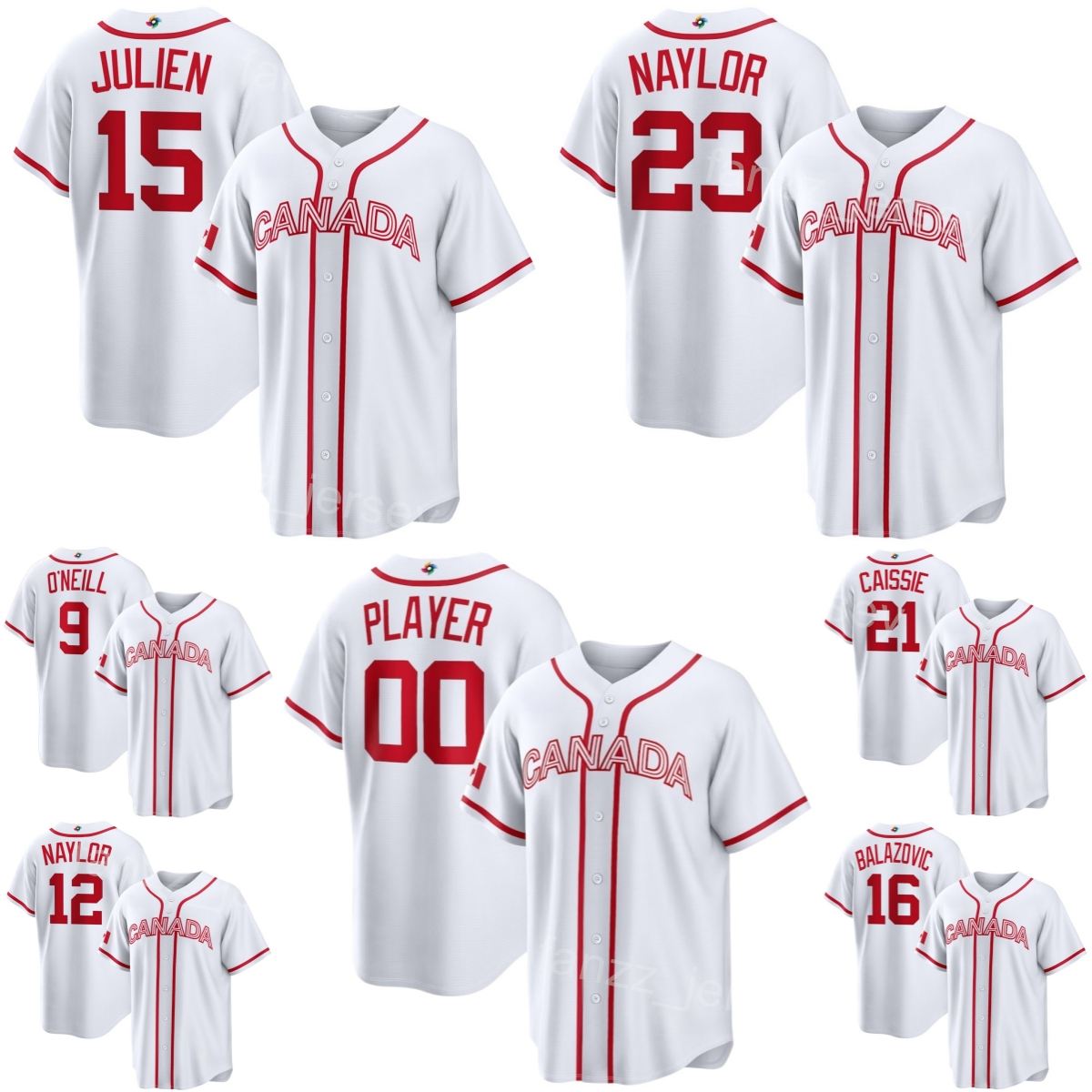 National 2026 Canada Baseball Jersey World Baseball Classic WBC 12 Josh Naylor 9 Tyler ONeill 23 Bo Naylor Abraham Toro Edouard Julien Owen Caissie Mans Youth Woman