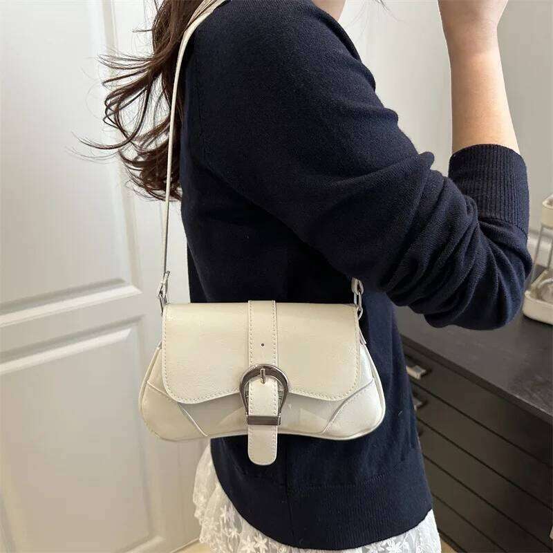 Fashion Thread Design Women's Shoulder Bag Casual Solid Color Ladies Pu Handbags Purse Simple Female Underarm Bags Clutch XJ260311