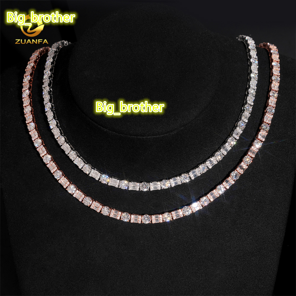New Trendy New Arrivals Hot Selling Iced Out Hip Hop 925 Silver VVS1 Moissanite Diamond Cluster Tennis Chain Bracelet