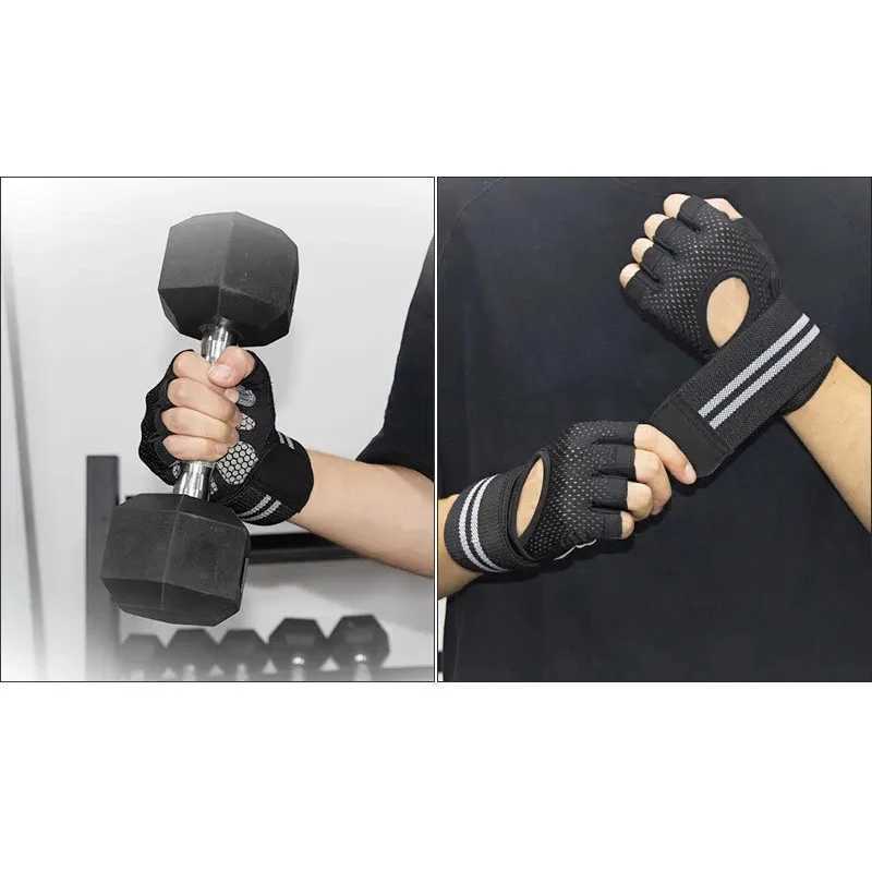 Anti Slip Shock Breathable Half Finger Gloves Breathable Cycling Gloves Fitness Gym Bodybuilding Crossfit Exercise Sports Gloves a03 M260311
