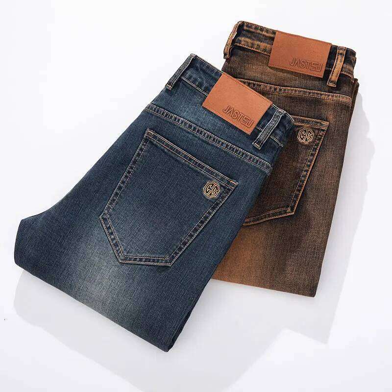 Autumn Men's Jeans High Quality Elastic Cotton Classic Business Straight Trousers Male Fashion Casual Vintage Wash Denim Pants Z260225