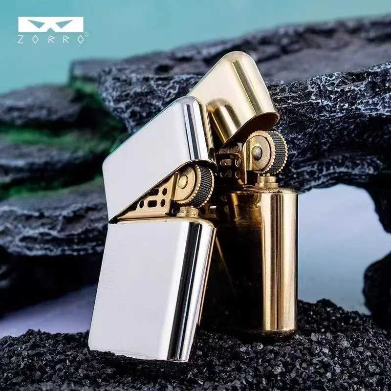 New Z790 Copper Kerosene Lighter Peony Double-sided EnGRAVed Kerosene Lighter Third Generation N260311