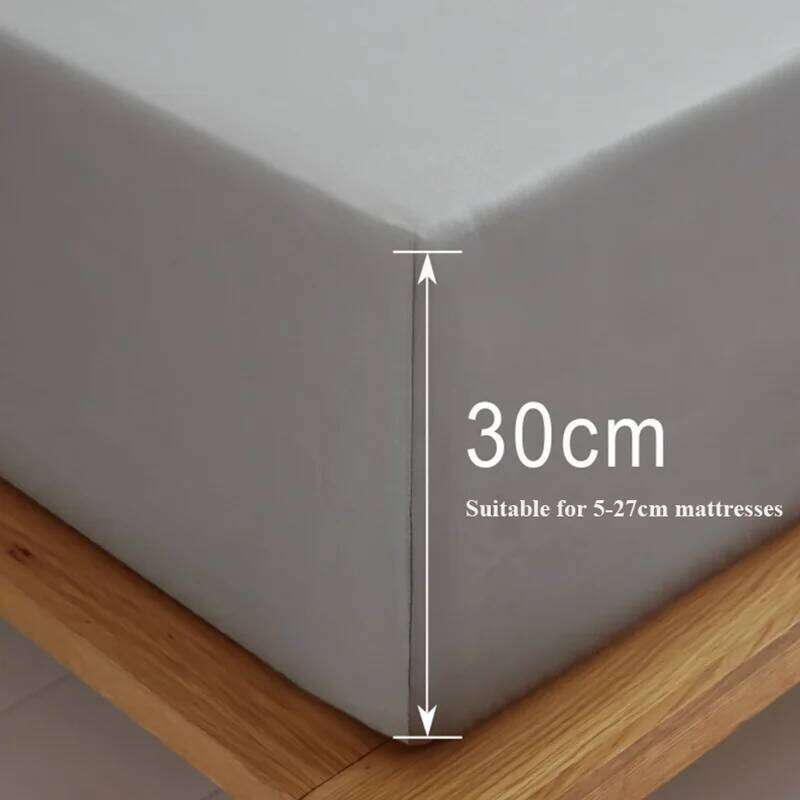 Solid 100% Pure Cotton Fitted Sheet Set Skin-Friendly Cozy Bedsheet Pillowcases King Twin Queen Full Size Bedding Protector H260311