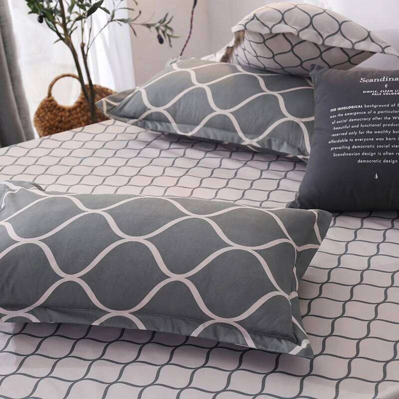 Duvet Reversible Comforter Cover Modern Soft Elegant Gray And White Abstract Geometric Bedding Set Twin King H260311