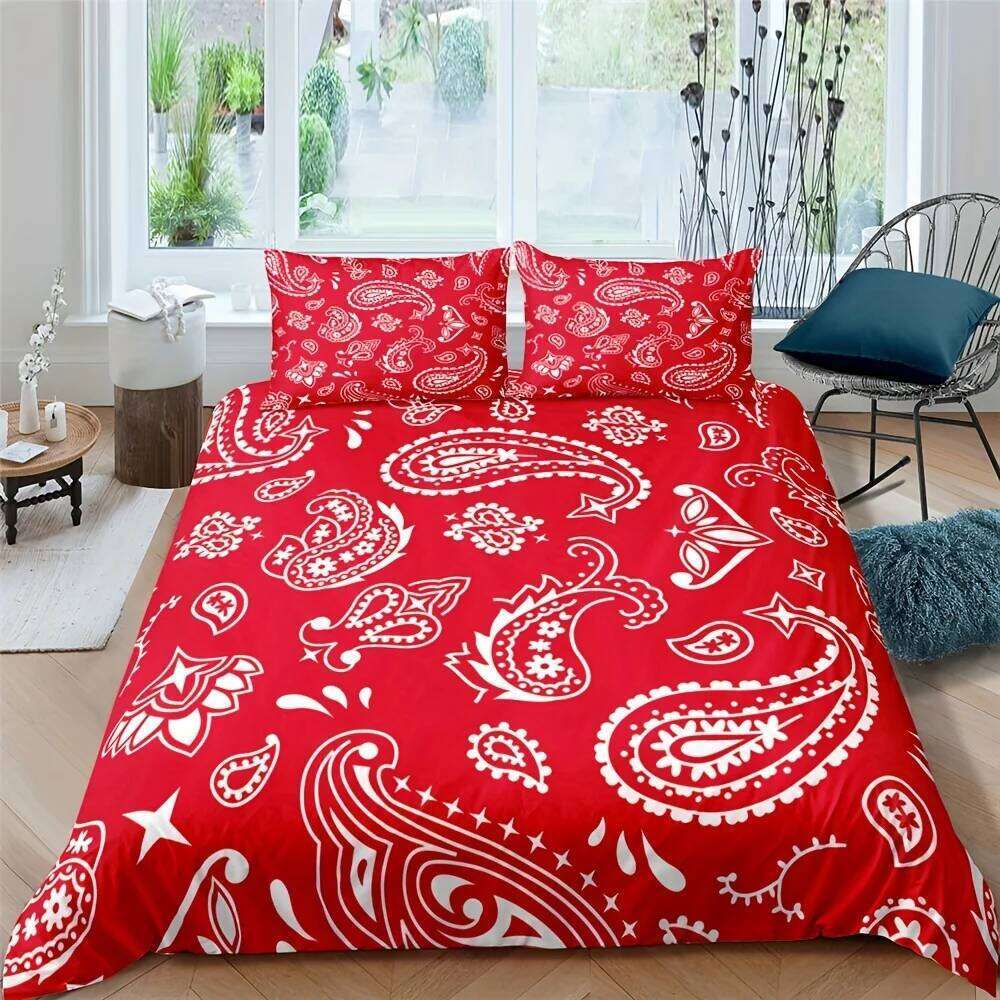 Paisley Mandala Black Duvet Cover Bohemian Style Double Adults Queen King Size Bedding Set With Pillowcase For Bedroom H260311