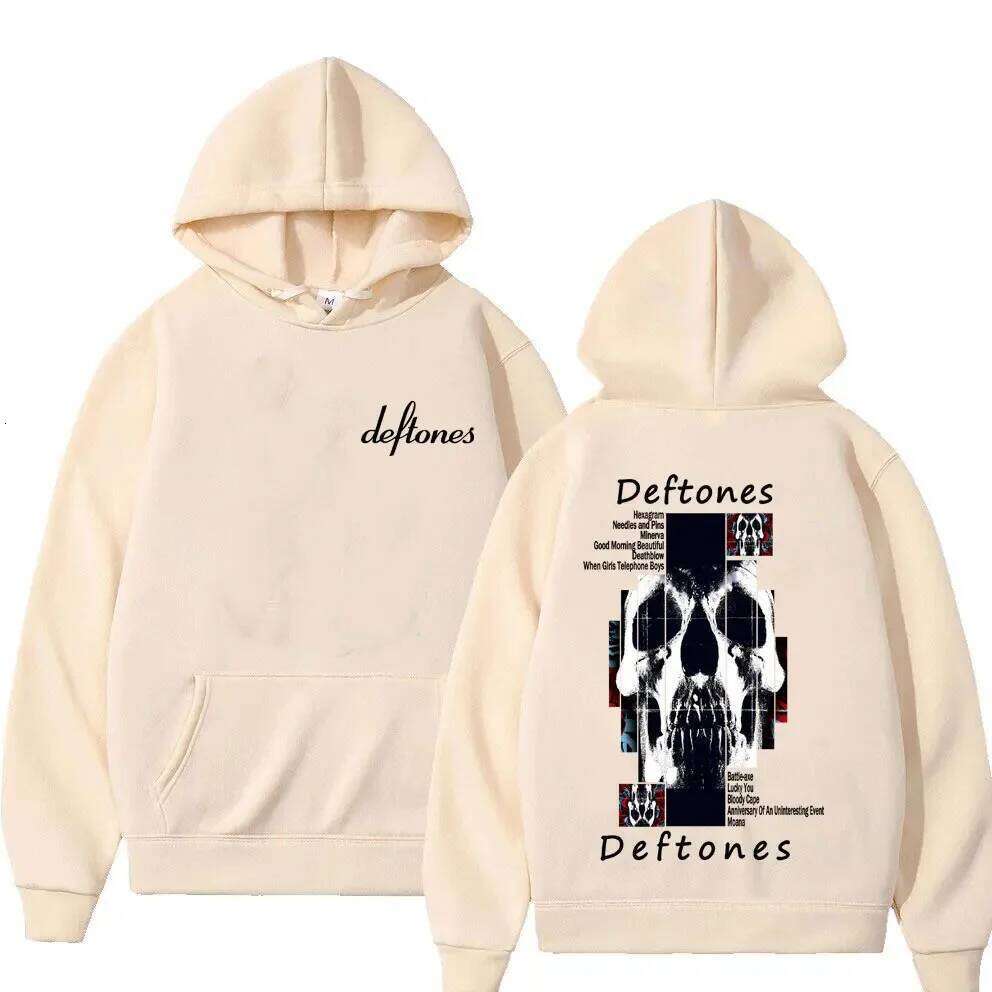 Deftones Album Graphic Hoodie Skeleton Merch Sweatshirt Men Women Vintage Rock Pop Music Hoodies Male Casual Oversized Pullover C260311