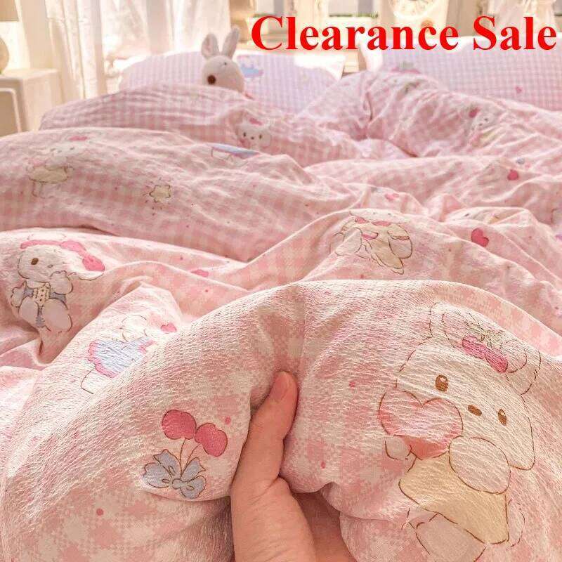 New wrinkled double-layer yarn four-piece set, mattress model, cream wind class A cloud feeling super soft kapok kit H260311