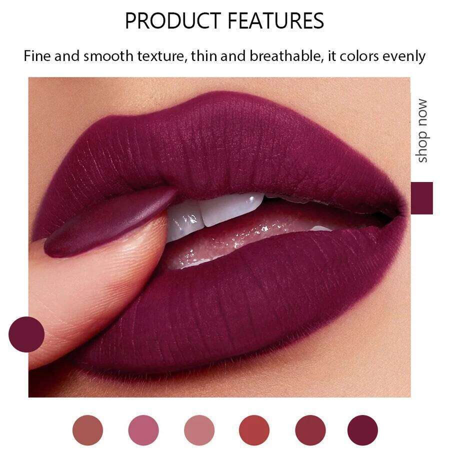 HANDAIYAN 6 Color Moisturizing Long-Lasting Matte Lipstick Non-Stick Cup Show Temperament Waterproof Nude Makeup Lipsticks W260311