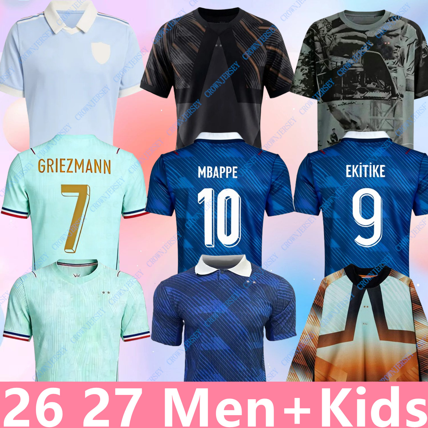 world cup 2026 french soccer jersey 26 27 MBAPPE THAUVIN BARCOLA OLISE EKITIKE 2026 2027 KANTE DEMBELE Maillots de football shirt equipement foot Men kids kit enfants