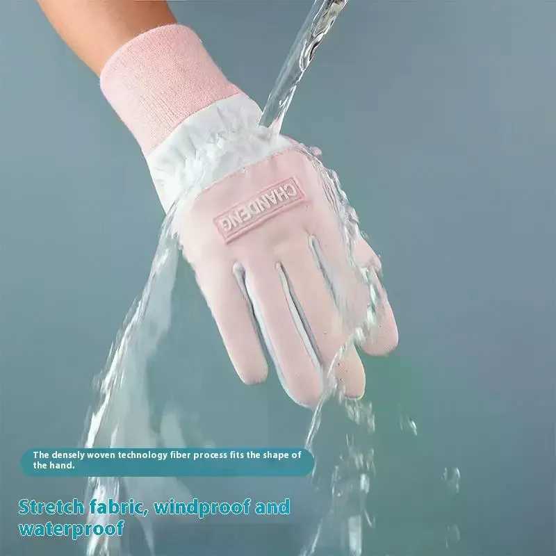 Women Outdoor Cycling Gloves Autumn Winter Gym Fitness Sports Running Warm Touch Screen Nonslip Gloves Motorcycle Gloves M260311