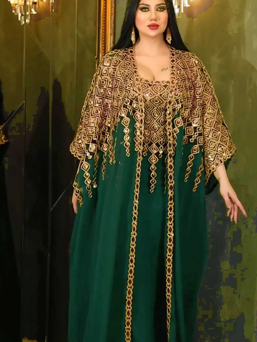 Eid 2 Piece Set with Inner Dress Party Abaya Women Ramadan Cardigan Long Dress Suits Kaftan Vestidos Largos Robe Jalabiya 2024 X260311