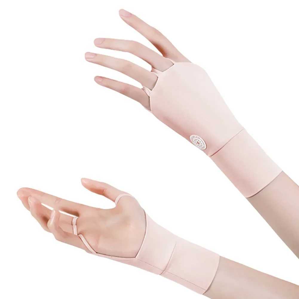 Women Half Finger Glove Cool BreathabLE Sun UV PROtector Glove Ice Silk Hollow Palm Elastic for Outdoor Practice M260311