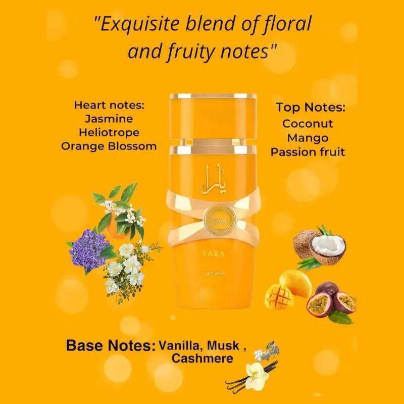 3.4oz Yara Orange Long Lasting Eau De Perfume Spray for Women and Men, Holiday Gift Z260311