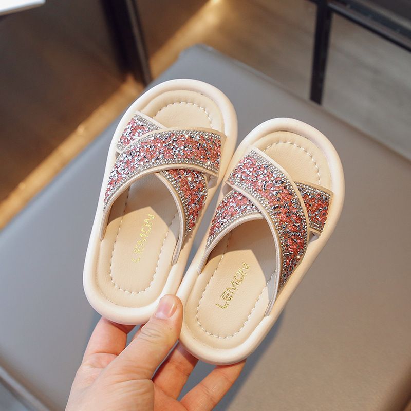Girls Casual Slippers 2025 New Kids Princess Style Outdoor Slippers Kidszworld for Children Sweet Home Indoor Toddler Slippers Sizes US5.5C-US3Y K0758