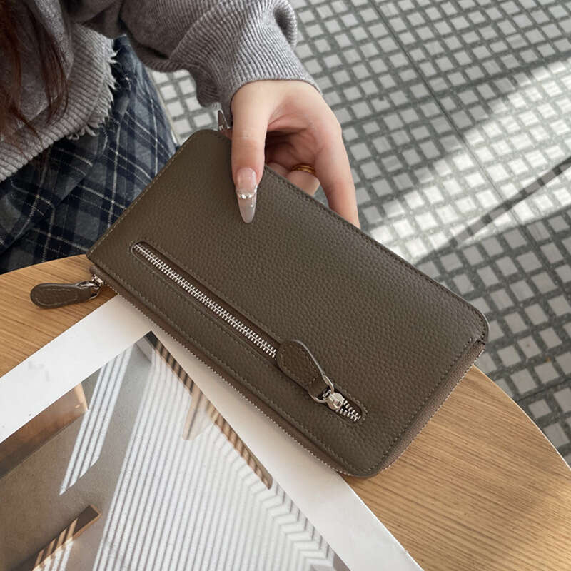 Luxury fashion wallet Genuine Leather For Women Long Zipper Design High End Feel Letter Printed Phone Clutch Card Holder Integrated New Simple Wallet