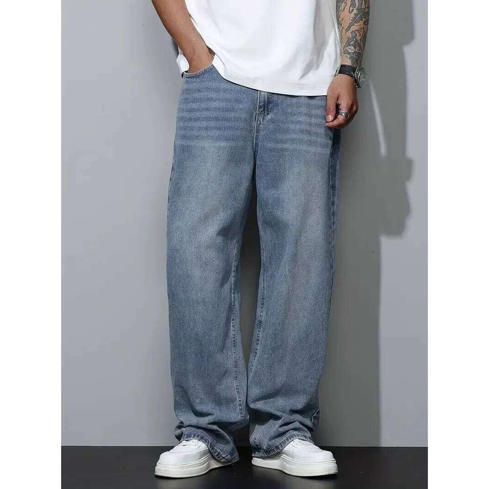 Men's Baggy Jeans Relaxed Fit Loose Straight Leg Trousers for Casual Streetwear Daily Oversized Denim Pants Z260225