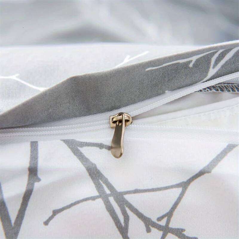 3PCS Branch printing Gray and White Botanical Geometric Printing Bedding 1 duvet cover + 2 PILLOWCASES NO pillow core H260311