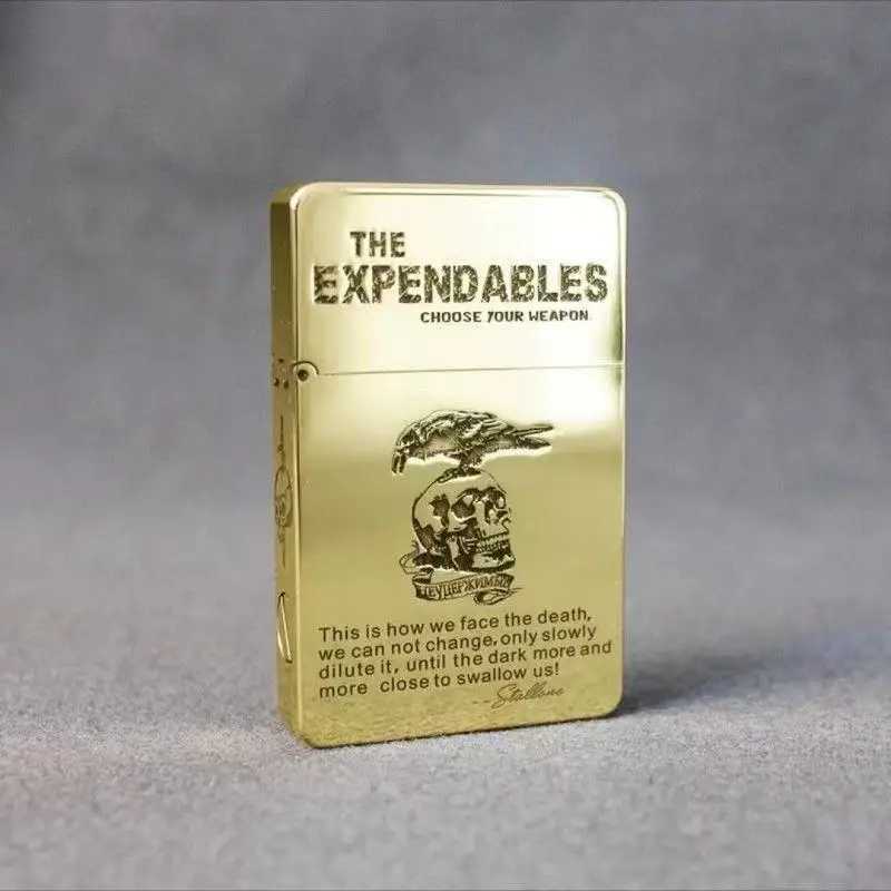 ZL8 Copper Ultra-thin Kerosene Lighter Constantine Pattern Personalized Engraving Grinding Wheel Lighter N260311