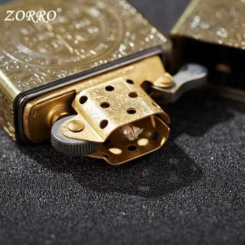 912 Retro High End Waterproof Sealed Armor Constantine Kerosen Lighter 3/5 Hinge Metal Petrol Lighter Mens Gift N2603111
