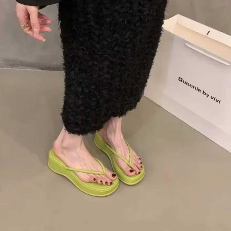 Genuine Leather Women Summer Fashion High Heels Female 2025 Summer Women Beach Shoes Slipper Shoes K260311