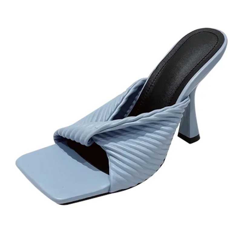 Maogu Pink Orange Womens Shoes 2024 Trend New Fashion Fashion Slides Ladies Elegant High Heel Summer Sandals K260311
