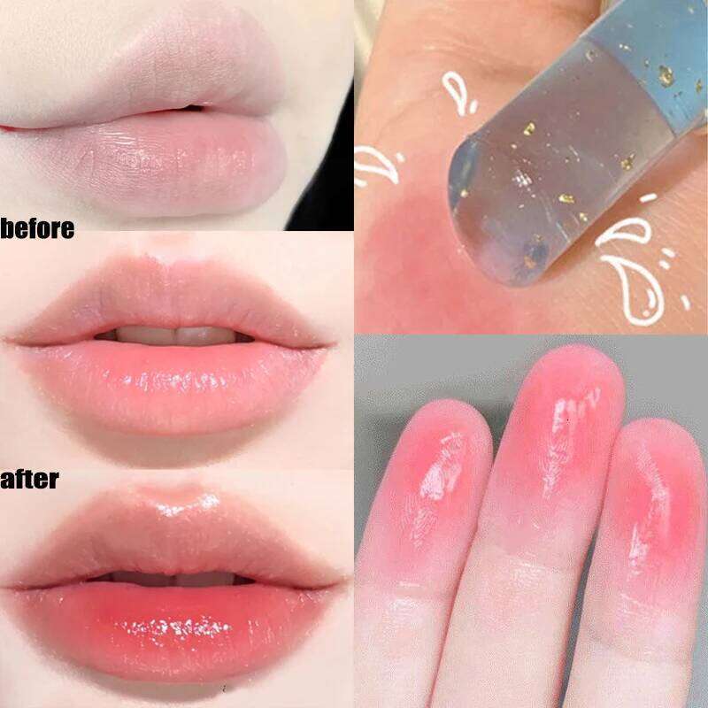 Gold Foil Shinny Balm Long Lasting Moisturizing Temperature Change Base Cream Lipstick Lip Make Up W260311