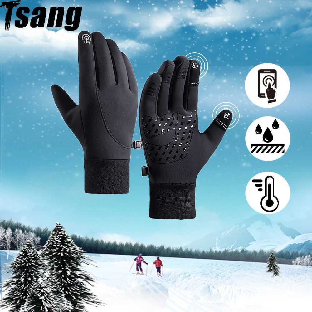 Winter Men Women Skiing Gloves Waterproof Warm Windproof Non-Slip Touchscreen Snowboard Snowmobile Cycling Gloves Reflective M260311