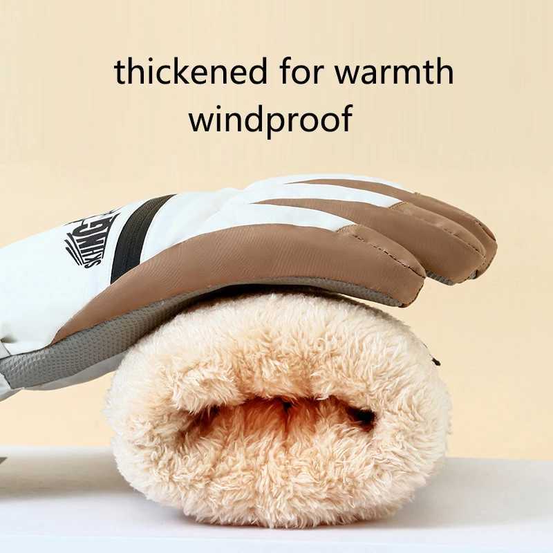 New Women Skiing Gloves Thickened Warm Winter Outdoor Sports Snowboard Accessories Waterproof Ski Gloves Non-slip Cycling Glove M260311