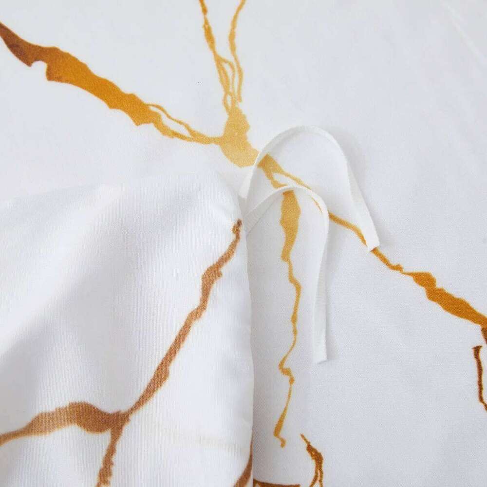 White Gold Marble Duvet Queen,Modern Abstract Comforter Cover with Pillowcase for Teen,Kids Watercolor Artwork Bedding Set H260311