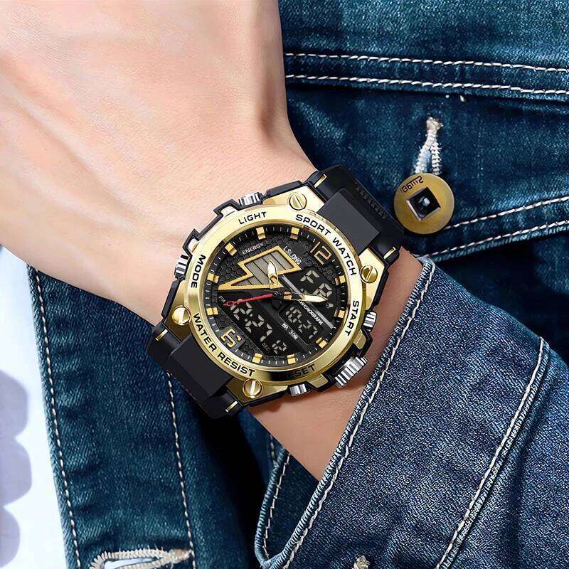 2025 New Model Men's and Women's Trendy Fashion High-Value Lightning Night Light Display Chronograph Dual Calendar + Alarm Outdoor Sports Wa