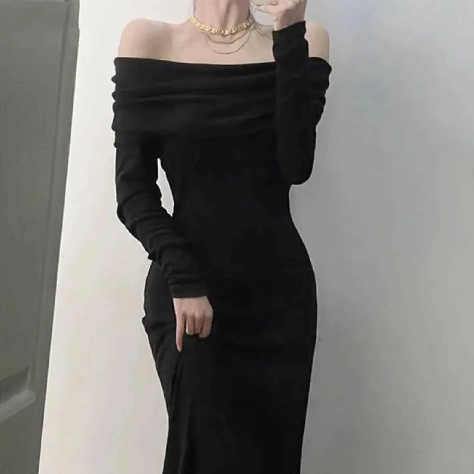 One Shoulder Style Long Sleeved Dress For Women Fashionable Slim Fit And Slimming Effect Paired With French Long Skirt For Women M260311