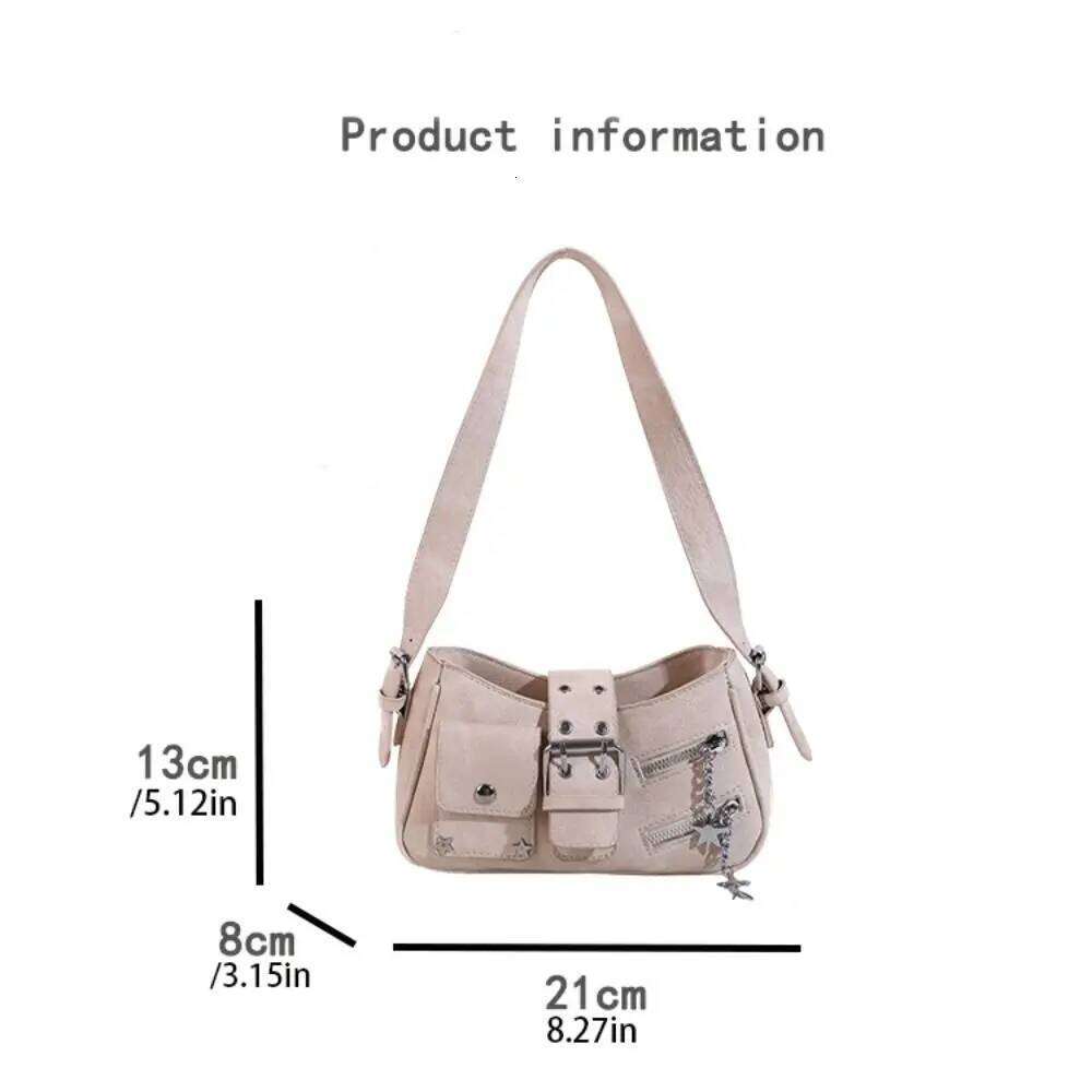 Fashion Handbag Y2K Underarm Rivet Star Spicy Girl Shoulder Armpit Retro Crossbody Bag Girls XJ260311