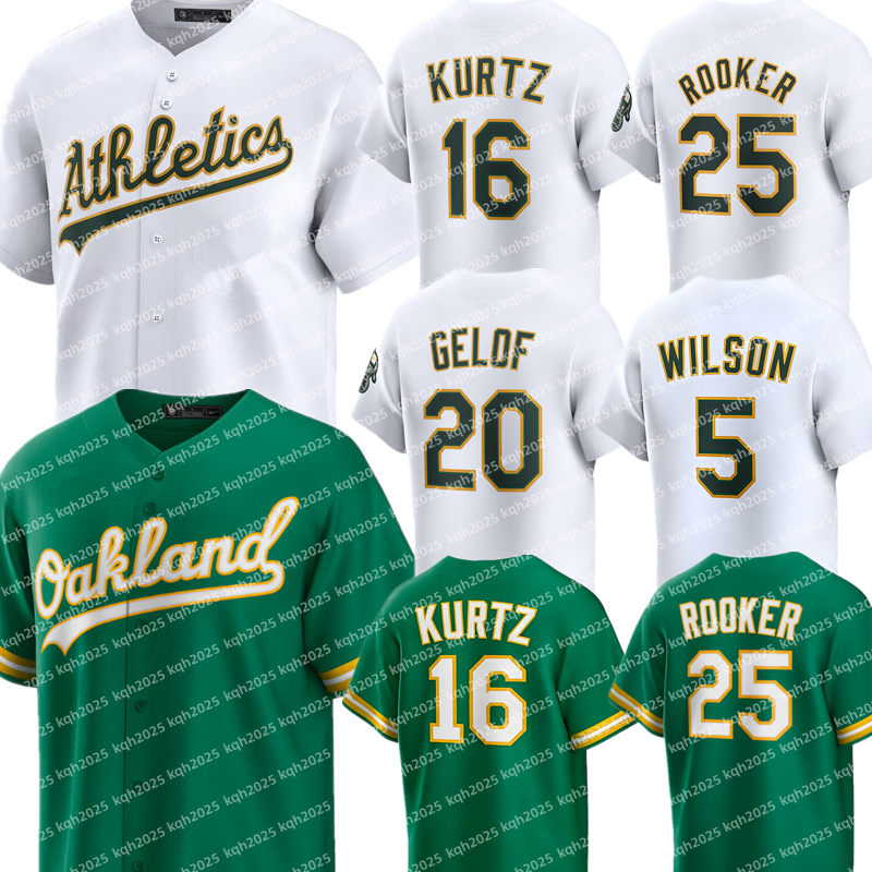 custom Athletics Baseball Jersey Rickey Henderson Nick Kurtz Jacob Wilson Shea Langeliers Brent Rooker Lawrence Butler Tyler Soderstrom Zack Gelof Max Muncy