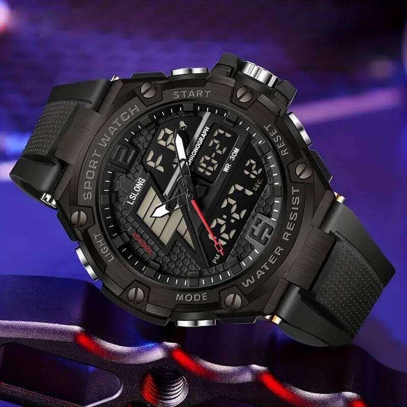 2025 New Model Men's and Women's Trendy Fashion High-Value Lightning Night Light Display Chronograph Dual Calendar + Alarm Outdoor Sports Wa
