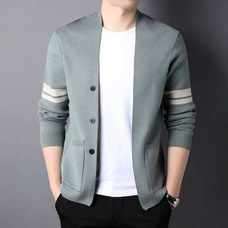 Lightweight Knitted Cardigan for Men Casual oulder Wrap Sweater Spring Autumn New Sle Breathable Comfortable Skinfriendly 26H0311