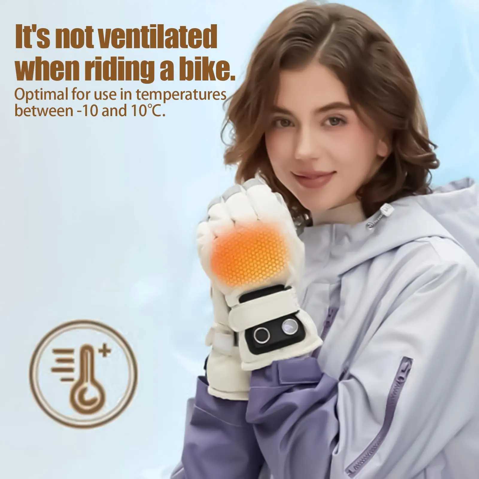 Heated Gloves For Women 3 Levels Rechargeable Touchscreen Hand Warmers Hand Warming Gloves For Cycling Motorcycling Outdoor Work M260311