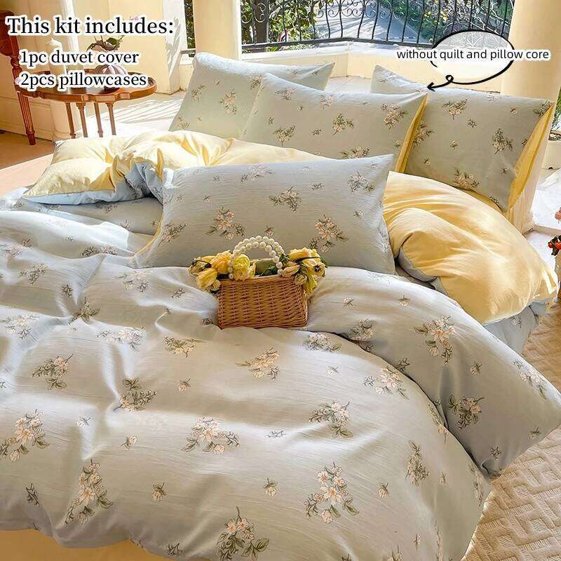 3pcs soft Duvet Set 1*Duvet Cover + 2*Pillowcase, Without Core Pastoral style floral Bedding Set, Soft Comfortable H260311