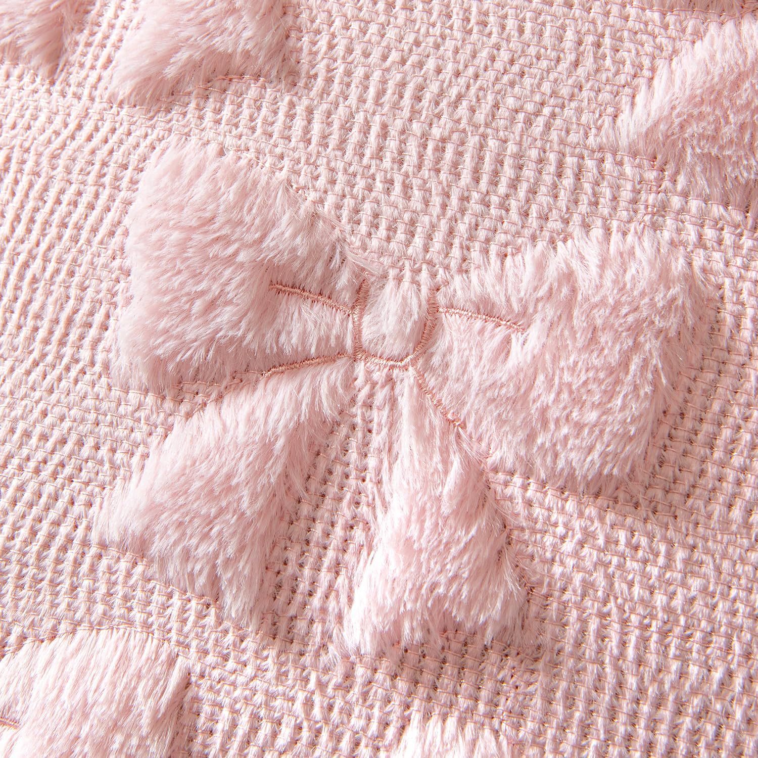 Quilting Embroidery Pillow Case Bow Plush Embroidery Pillow Without Core Bedside Pillow Office Backrest Pad