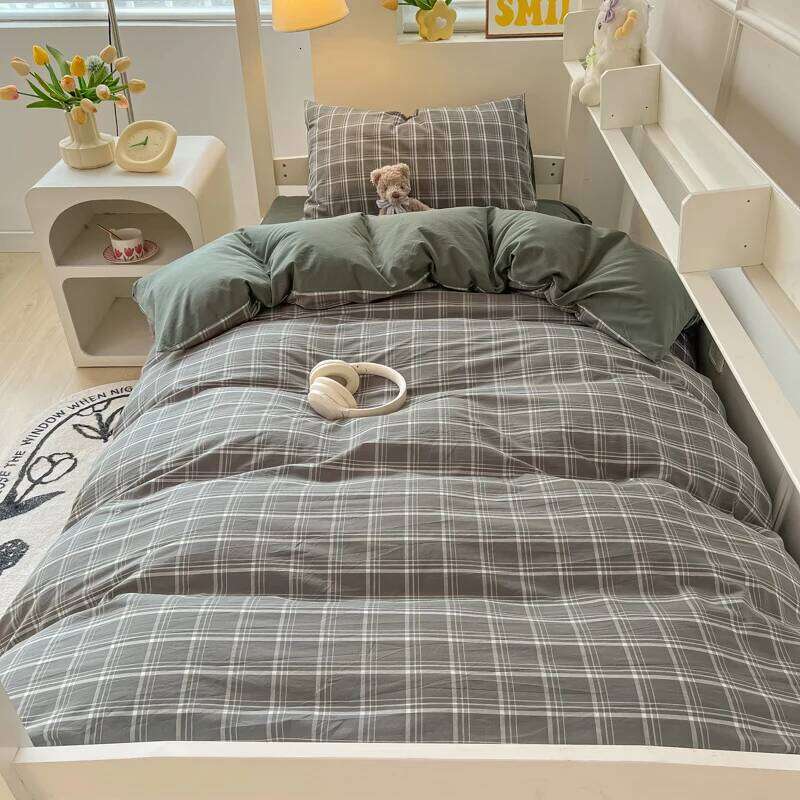Nordic Wash Cotton Bedding Duvet with Pillowcase Sheet Comforter Cover Bed Linens Set Single Full Queen Size H260311 - view 3