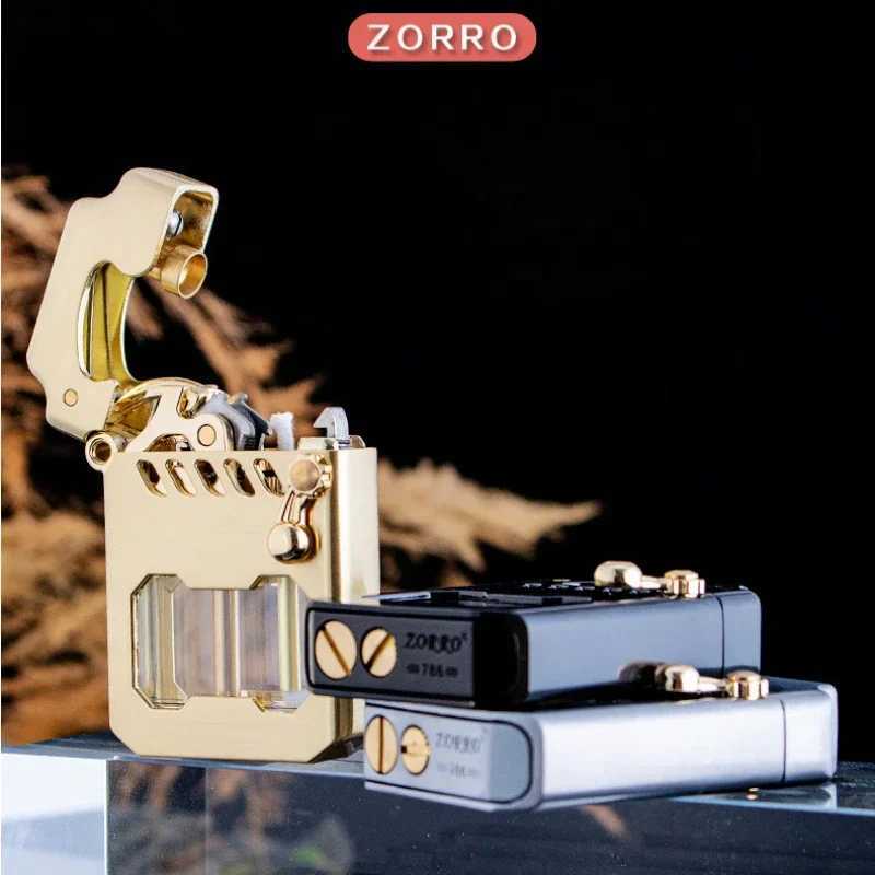 2025 Mecha Transparent Fuel Tank Mechanical Ejection Kerosene Lighter Metal High-looking Creative High-end Mens Gifts N260311