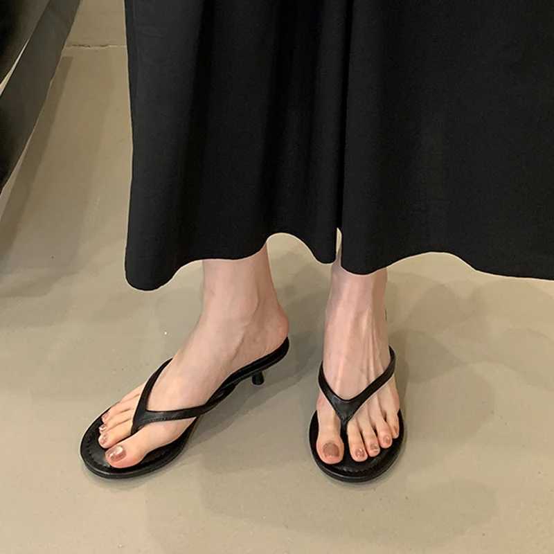 2025 Fashion Low Heels Woman Round Clip Toe Mules Party Casual Sandals Slides Flip Flops Summer Shoes Pantuflas Mujer K260311