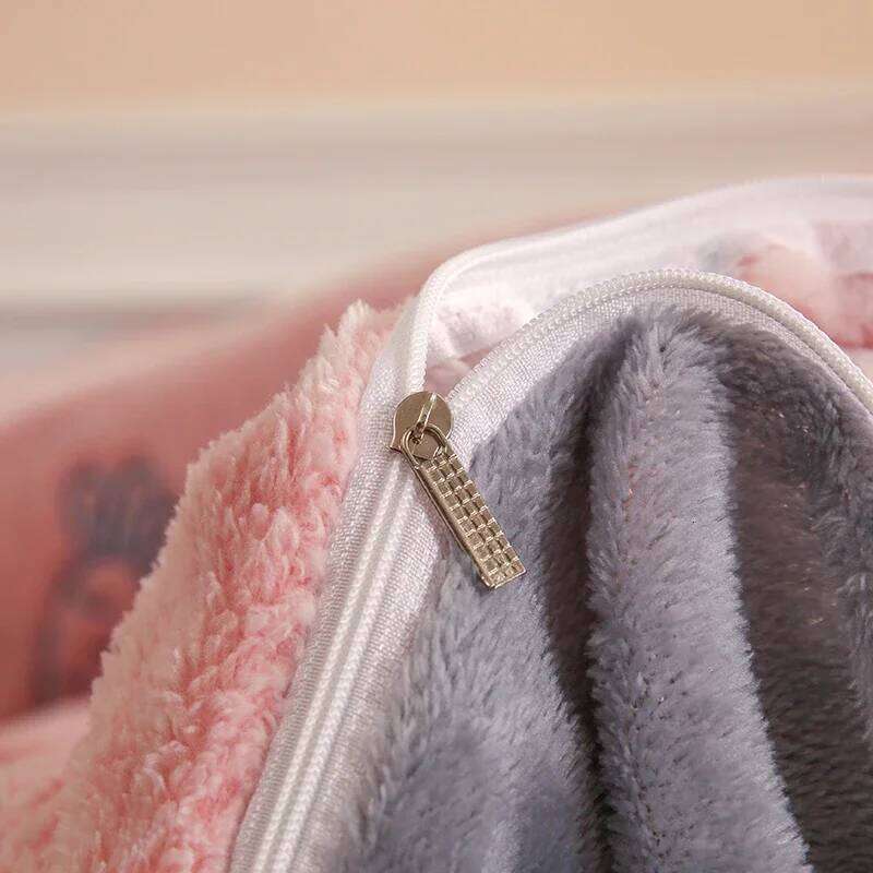 Winter Antistatic Thick Warm Duvet Microfiber Quilt Cover Coral Fleece Queen King Size Double Sided Velvet Bedding Set H260311