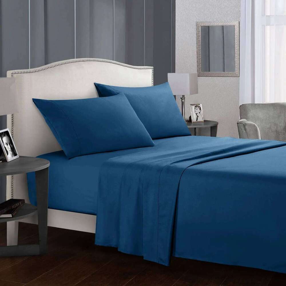 Bedding 4Pcs with Fitted Pillowcases TWIN FULL KING Size Linen Complete Cover for Home Soft Bed Sheet Set H260311 - view 6