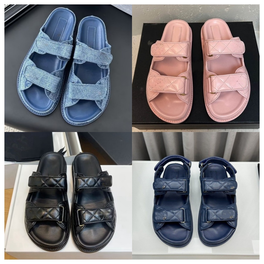 designer sandals womens shoes platform sandals designer women sandles Slippers genuine leather Women front strap beach sliders summer luxury shoes with box 35-42