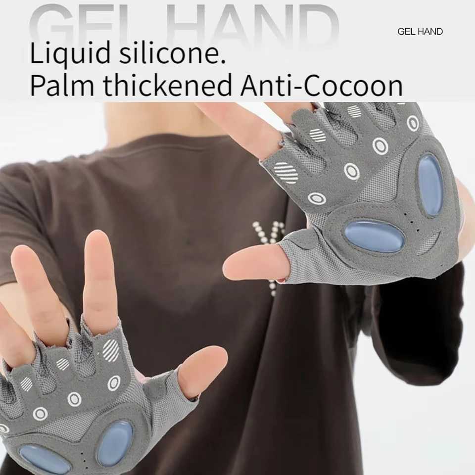 1Pair Sports Gloves Outdoors Bicycle Anti-Slip Durable Damping Breathable Half-Finger Gloves Mountain Climbing Fitness Men Women M260311