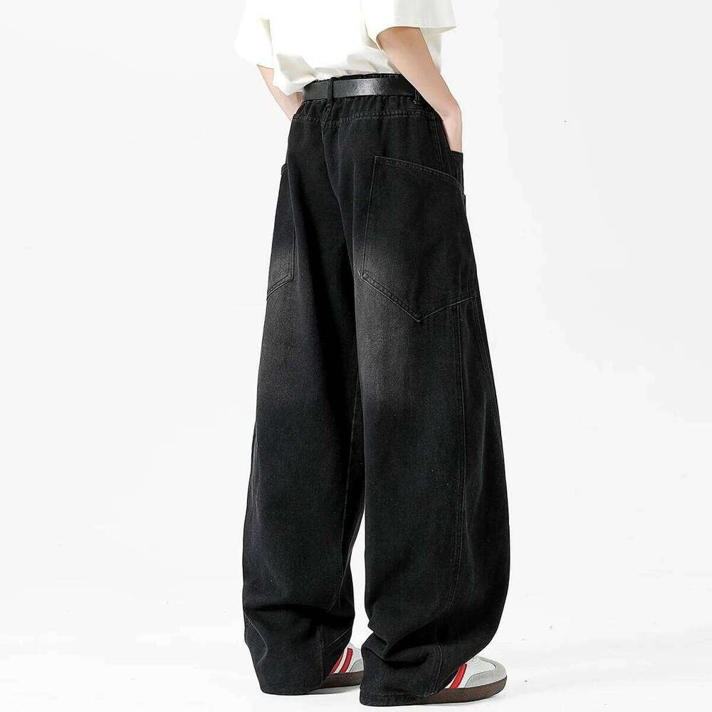Fashion Men's Bgaay Jeans Nostalgic Vintage American Loose Oversized Denim Trousers Y2k Streetwear Wide-leg Pants Size S-3XL Z260225