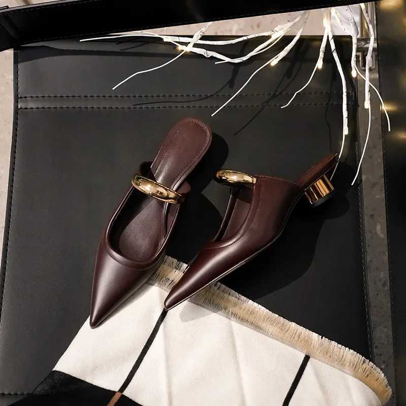 Black High-heeled Shoes for Women 2024 New Style Toe Sandals with Pointed Tips Womens Shoes Sandals Zapatos De Mujer K260311