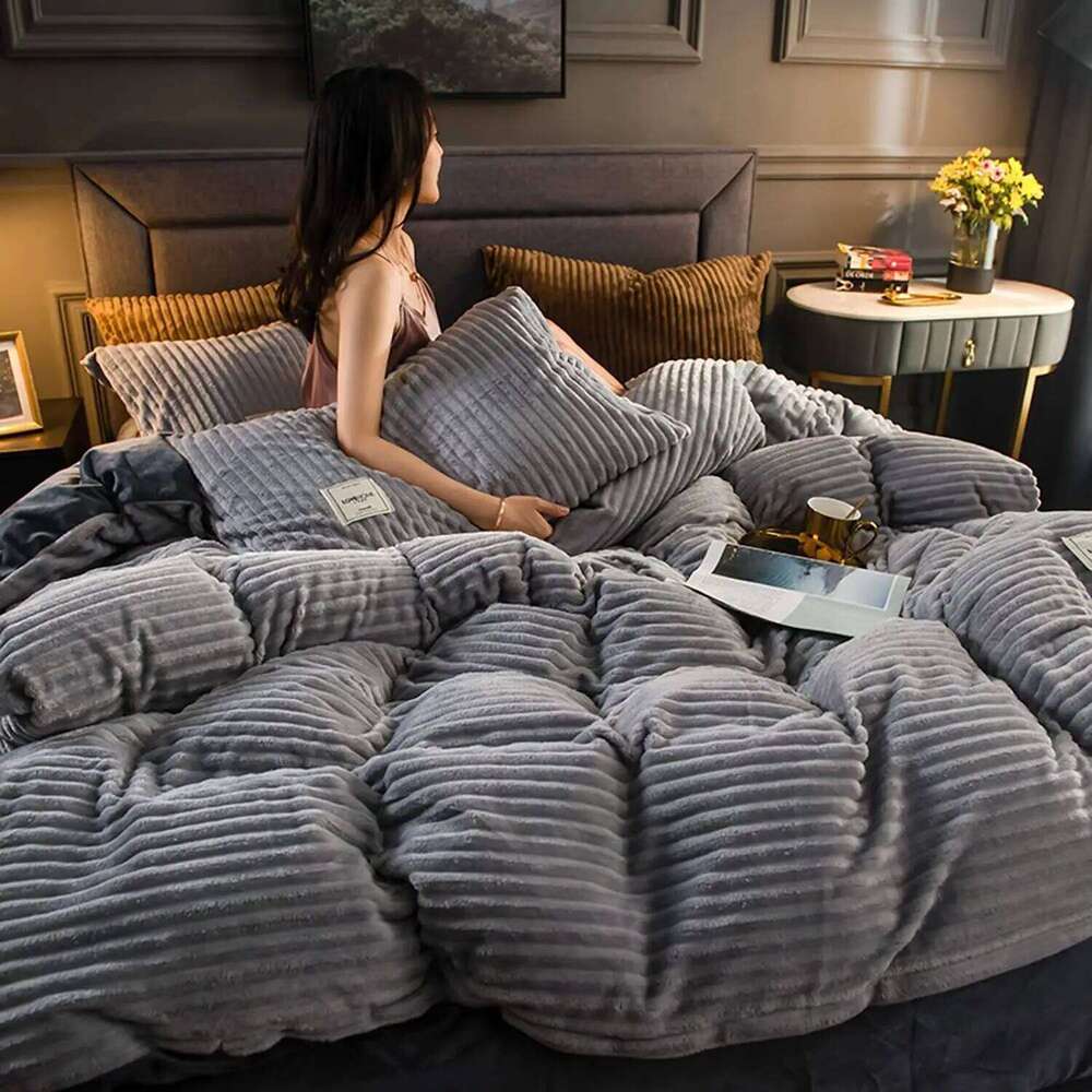 Magic Thicken Corduroy Duvet Ultra Soft Velvet Quilt Cover Reversible Comforter Covers Winter Bedding Set 220240CM H260311