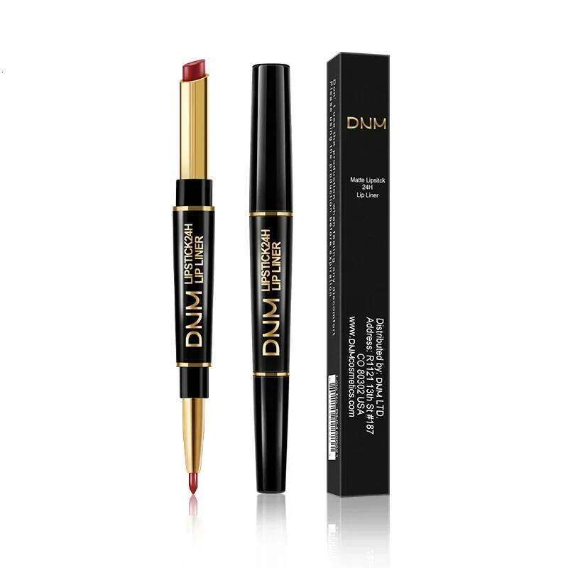 2 In 1 Matte Lipstick Double Ended Liner Pen Red Nude Long Lasting Waterproof Lady Charming Lip Pencil Makeup Tools W260311