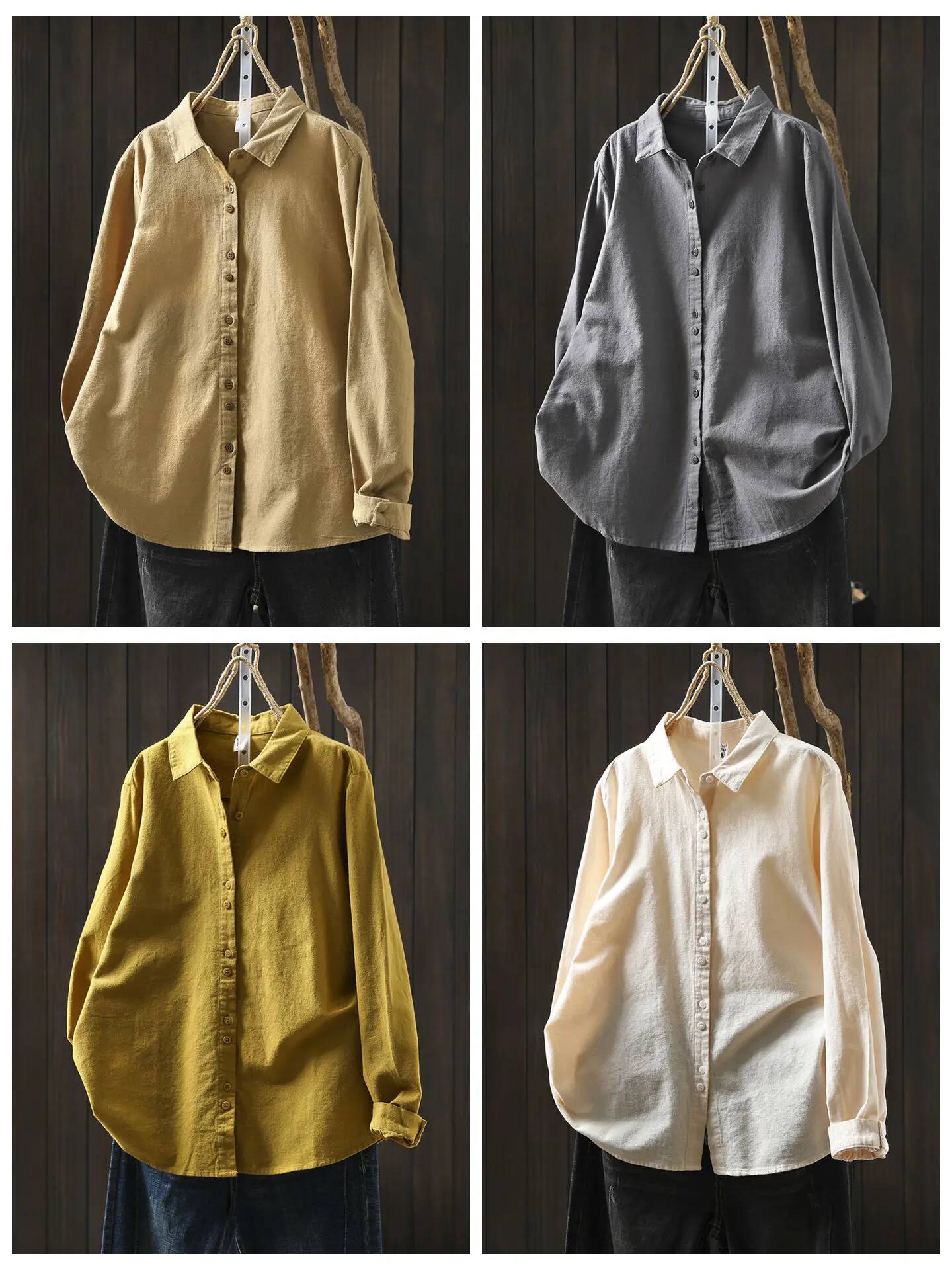 2026 For Women New Spring Cotton Purple Literary Beautiful Design Sense Solid Color Shirt ZF1739
